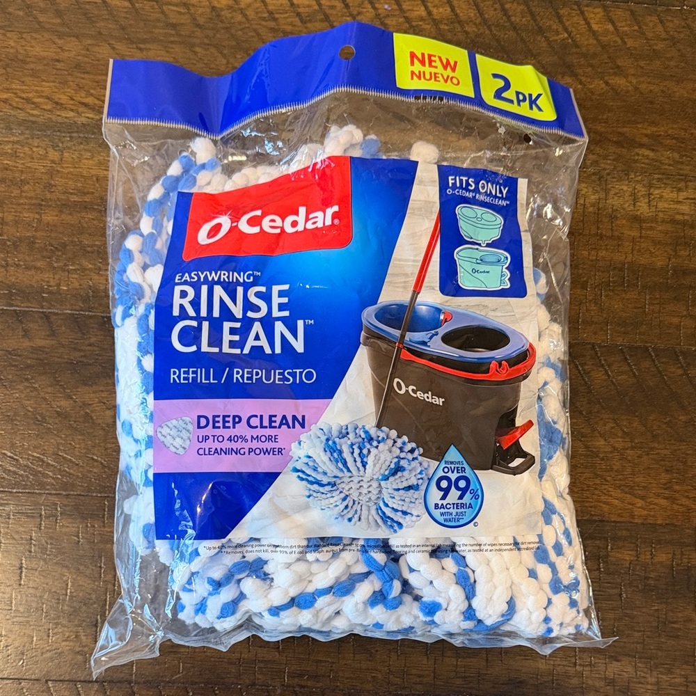 O-Cedar EasyWring Rinse Clean Mop Refill 2-Pack- package open but never used